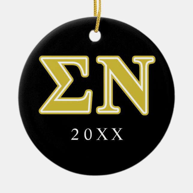 Sigma Nu Gold Letters Ceramic Ornament (Front)