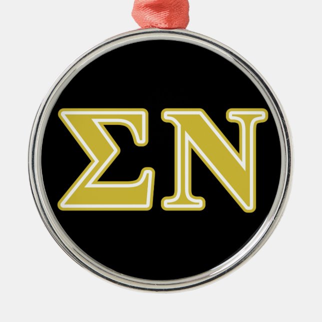 Sigma Nu Gold Letters Metal Ornament (Front)
