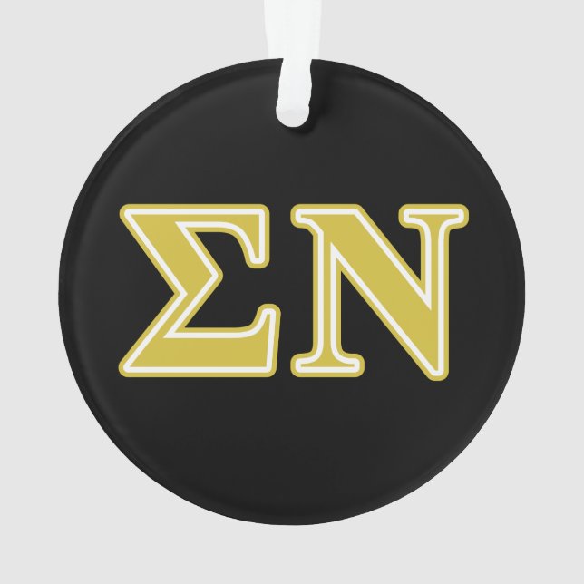 Sigma Nu Gold Letters Ornament (Back)
