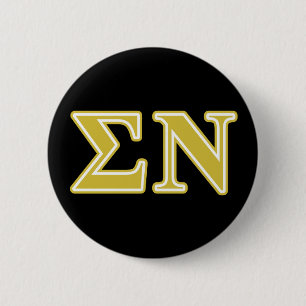 Sigma Nu Gold Letters Pinback Button