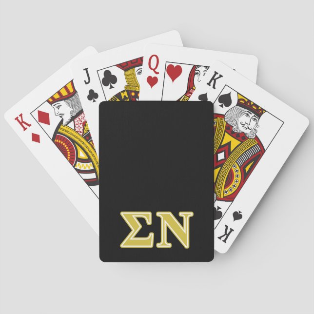 Sigma Nu Gold Letters Poker Cards (Back)