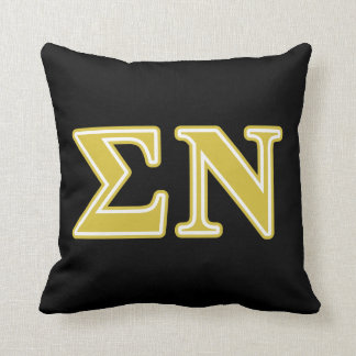 Sigma Nu Gold Letters Throw Pillow