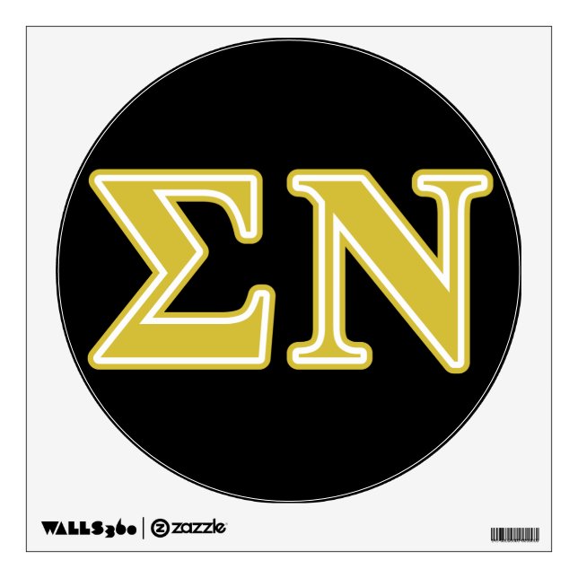 Sigma Nu Gold Letters Wall Sticker (Front)