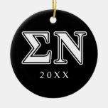 Sigma Nu White And Black Letters Ceramic Ornament at Zazzle