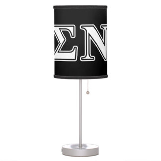 Sigma Nu White and Black Letters Table Lamp