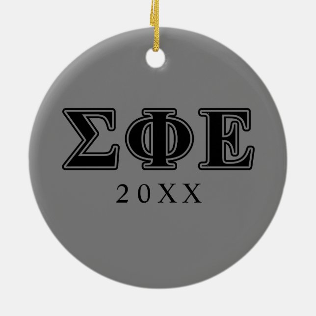 Sigma Phi Epsilon Black Letters Ceramic Ornament (Back)