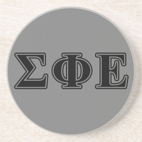 Sigma Phi Epsilon Black Letters Coaster