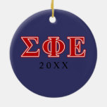 Sigma Phi Epsilon Red Letters Ceramic Ornament at Zazzle