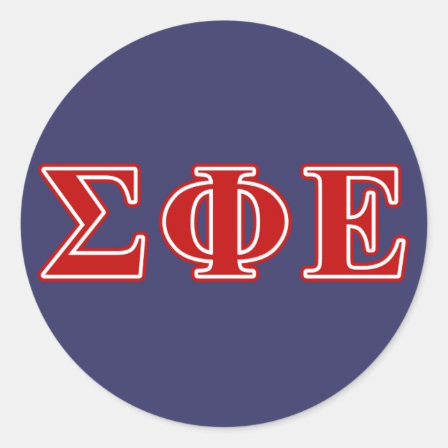 Sigma Phi Epsilon Red Letters Classic Round Sticker (Front)