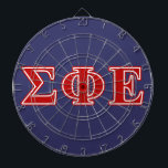 Sigma Phi Epsilon Red Letters Dartboard With Darts<br><div class="desc">Check out these official Sigma Phi Epsilon designs! Personalize your own Greek merchandise on Zazzle.com! Click the Customize button to insert your own name, class year, or club to make a unique product. Try adding text using various fonts & view a preview of your design! Zazzle's easy to customize products...</div>