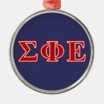 Sigma Phi Epsilon Red Letters Metal Ornament at Zazzle