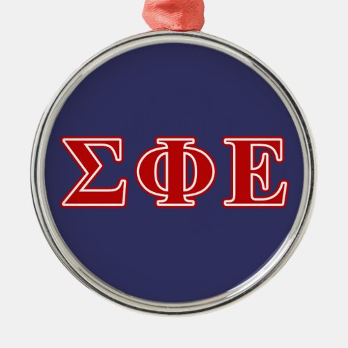 Sigma Phi Epsilon Red Letters Metal Ornament