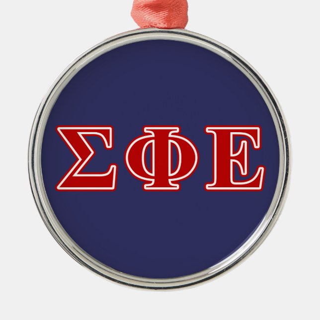 Sigma Phi Epsilon Red Letters Metal Ornament (Front)
