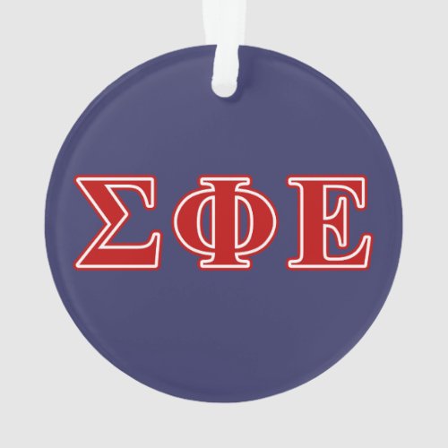 Sigma Phi Epsilon Red Letters Ornament