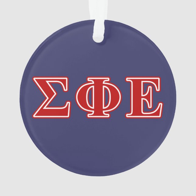 Sigma Phi Epsilon Red Letters Ornament (Back)