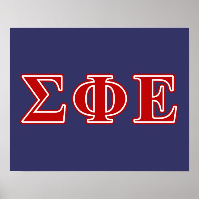 Sigma Phi Epsilon Red Letters Poster (Front)
