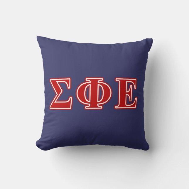 Sigma Phi Epsilon Red Letters Throw Pillow (Front)