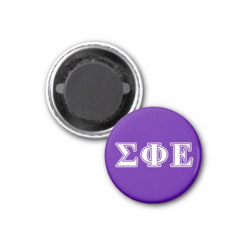 Sigma Phi Epsilon White and Purple Letters Magnet