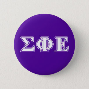 Sigma Phi Epsilon White and Purple Letters Pinback Button