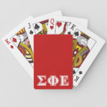 Sigma Phi Epsilon White And Red Letters Playing Cards at Zazzle