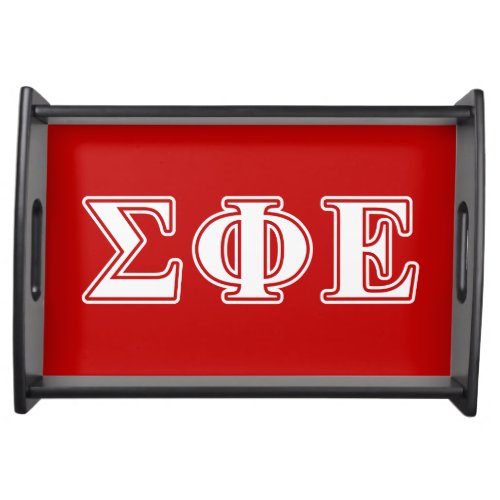 Sigma Phi Epsilon White and Red Letters Serving Tray