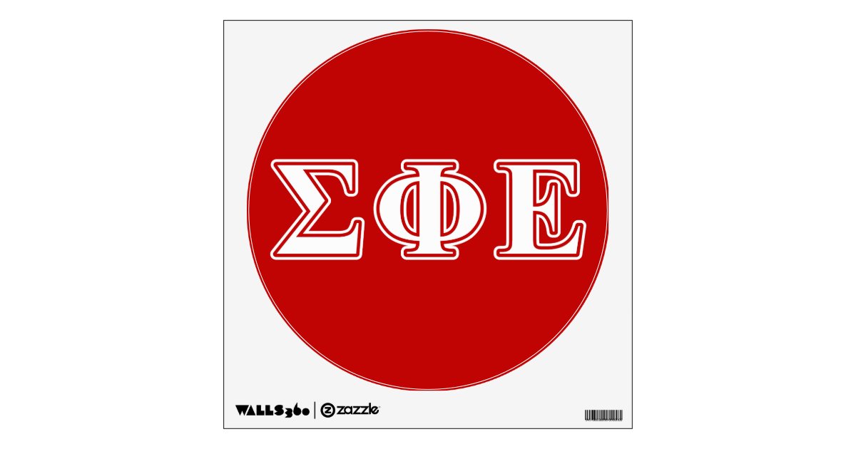 Sigma Phi Epsilon White And Red Letters Wall Sticker Zazzle Com