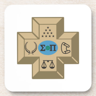 Sigma Pi Fraternity Greek Cross & Symbols Logo Beverage Coaster