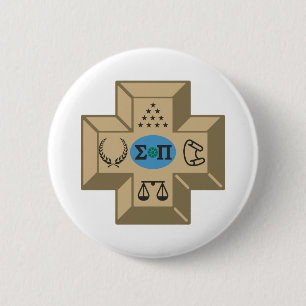 Sigma Pi Fraternity Greek Cross & Symbols Logo Button