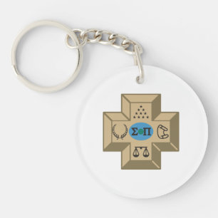 Sigma Pi Fraternity Greek Cross & Symbols Logo Keychain