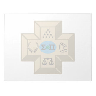 Sigma Pi Fraternity Greek Cross & Symbols Logo Notepad