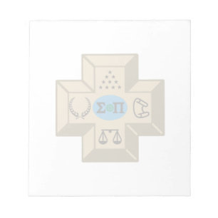 Sigma Pi Fraternity Greek Cross & Symbols Logo Notepad