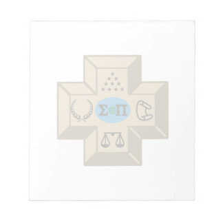 Sigma Pi Fraternity Greek Cross & Symbols Logo Notepad