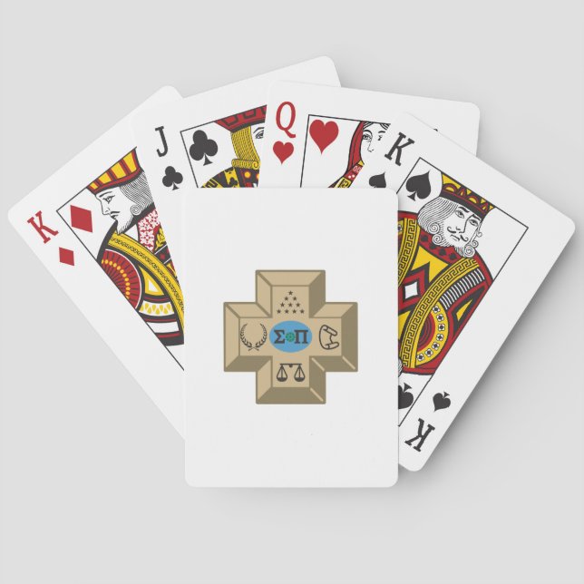 Sigma Pi Fraternity Greek Cross & Symbols Logo Poker Cards (Back)