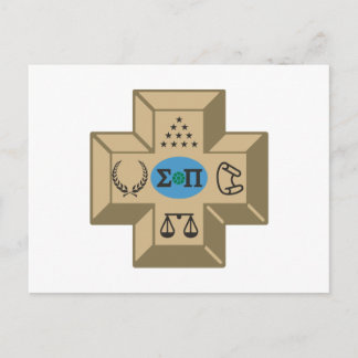 Sigma Pi Fraternity Greek Cross & Symbols Logo Postcard