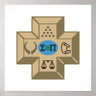 Sigma Pi Fraternity Greek Cross & Symbols Logo Poster