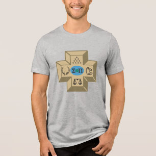 Sigma Pi Fraternity Greek Cross & Symbols Logo Tri-Blend Shirt
