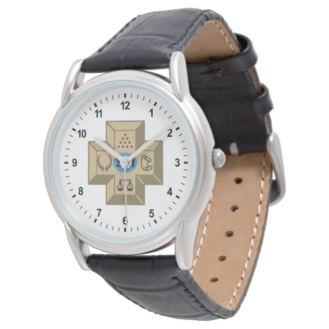 Sigma Pi Fraternity Greek Cross & Symbols Logo Watch (Angled)
