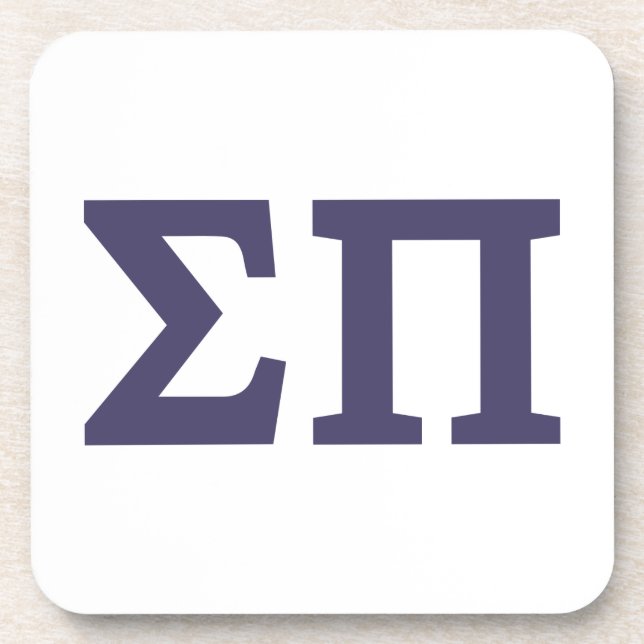 Sigma Pi Fraternity Greek Letters Logo Beverage Coaster (Front)