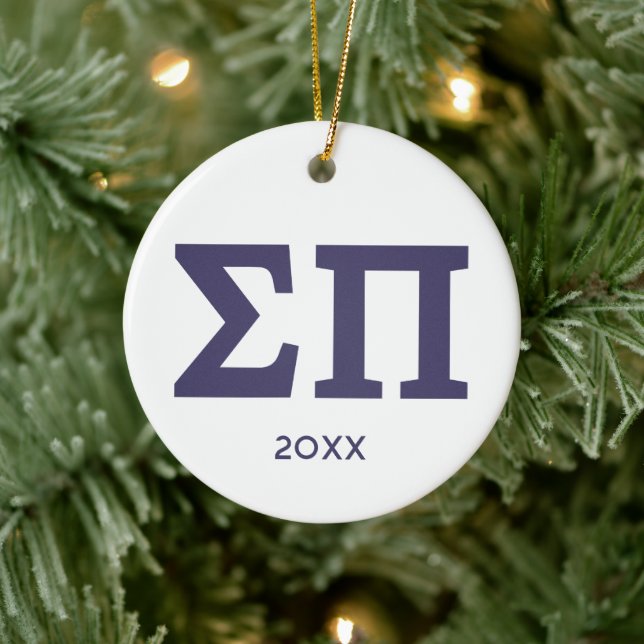 Sigma Pi Fraternity Greek Letters Logo Ceramic Ornament (Tree)