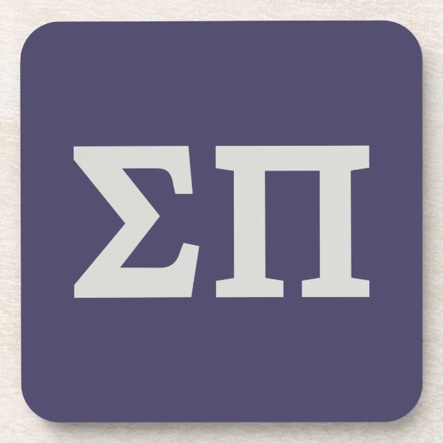 Sigma Pi Fraternity Greek Letters Logo Design Beverage Coaster (Front)