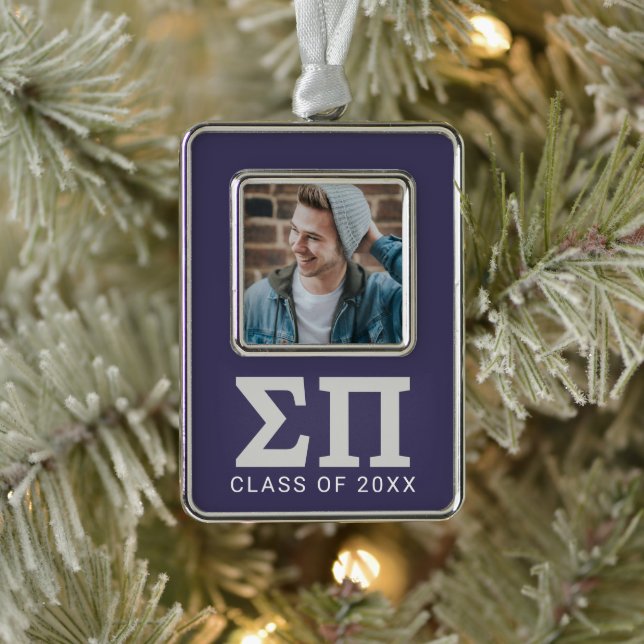 Sigma Pi Fraternity Greek Letters Logo Design Christmas Ornament (Tree)