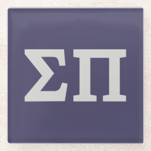 Sigma Pi Fraternity Greek Letters Logo Design Glass Coaster