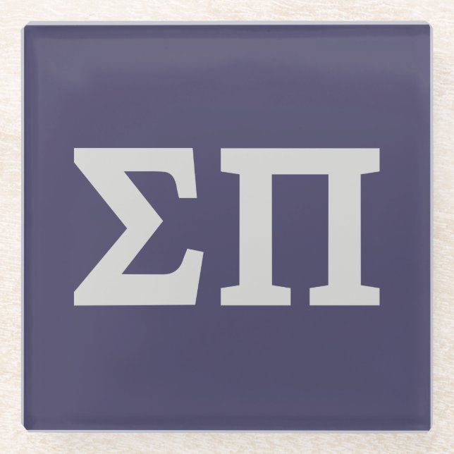 Sigma Pi Fraternity Greek Letters Logo Design Glass Coaster (Front)