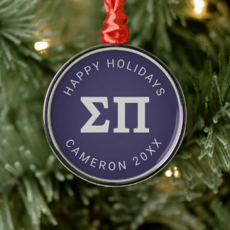 Sigma Pi Fraternity Greek Letters Logo Design Metal Ornament