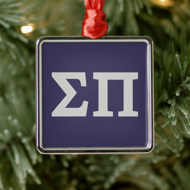 Sigma Pi Fraternity Greek Letters Logo Design Metal Ornament (Tree)