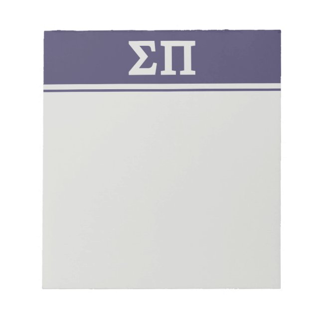 Sigma Pi Fraternity Greek Letters Logo Design Notepad (Front)
