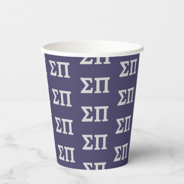 Sigma Pi Fraternity Greek Letters Logo Design Paper Cups (Back)