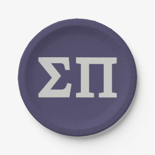 Sigma Pi Fraternity Greek Letters Logo Design Paper Plates