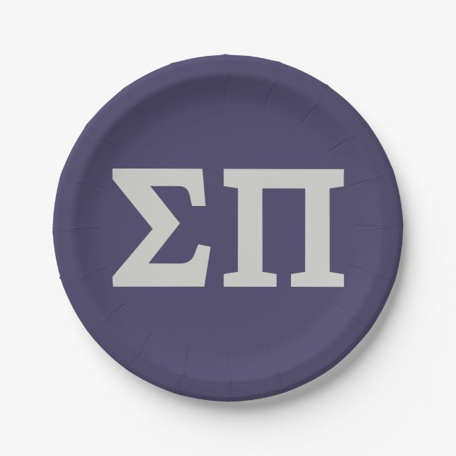 Sigma Pi Fraternity Greek Letters Logo Design Paper Plates (Front)