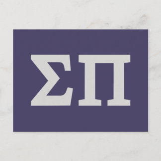 Sigma Pi Fraternity Greek Letters Logo Design Postcard